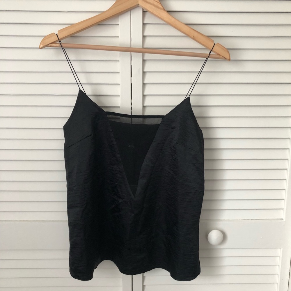 New Satin Cami with Sheer Plunge